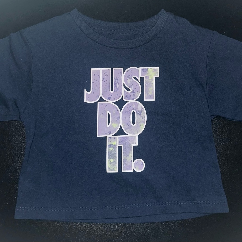 NWOT Navy Blue Nike w/ Purple JUST DO IT 3T Girls T-Shirt